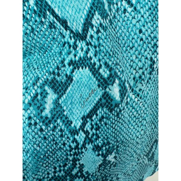 Authentic Vintage Spring 2000 Gucci Snake Print Turquoise Top Size Medium - Picture 6 of 7